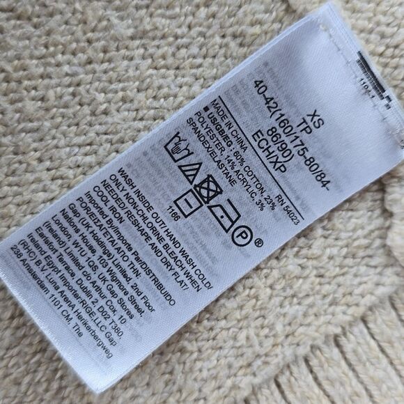 GAP Cozy Longline Open Front Cardigan In Heather Oatmeal Cream Women's Size XS - Picture 8 of 9